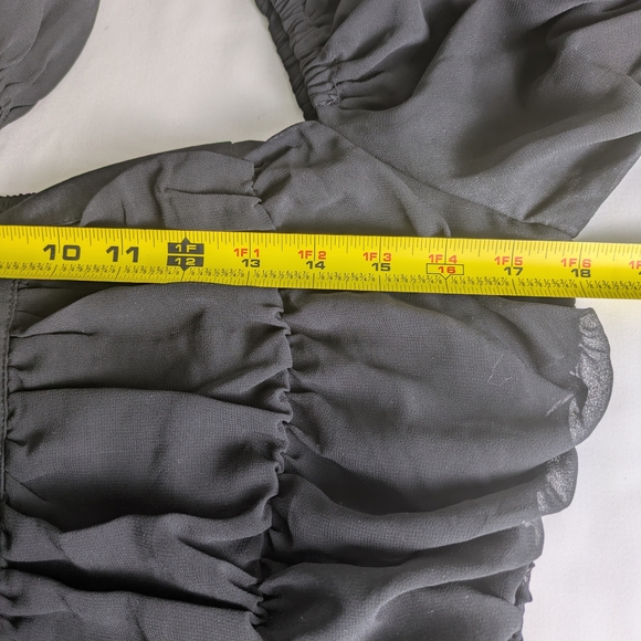 Nasty Gal Black Sheer Ruched Blouse - Picture 10 of 10